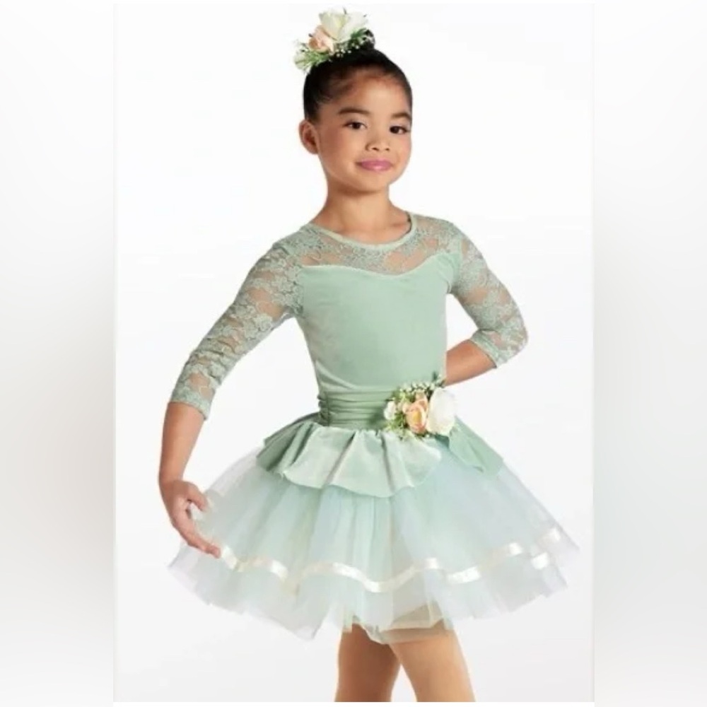 WEISSMAN Elegant Mint Green Lace Kids Costume size 5T